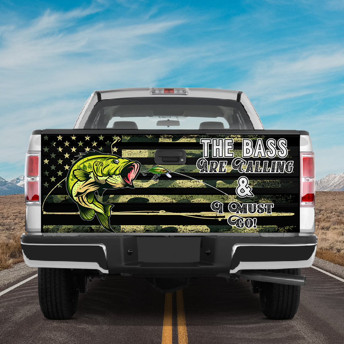 Petthouse | The Bass Are Calling & I Must Go Truck Tailgate Wrap America Fisher Fishing Lover Wrap