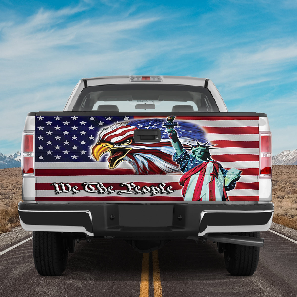 Petthouse | Tailgate Wrap We The People 1776 American Flag Tailgate Cover Patriot Car Cover Car Accessories