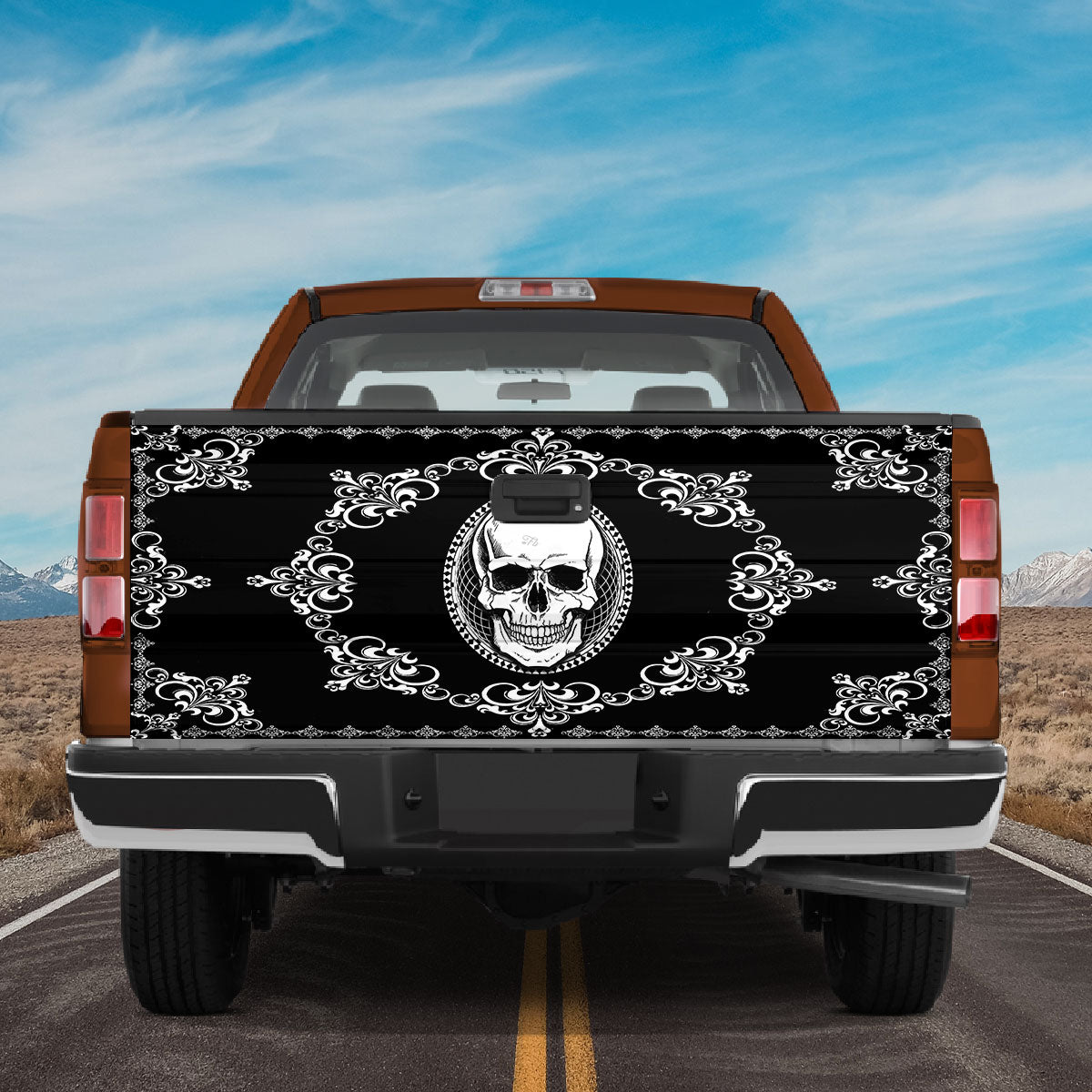 Petthouse | Truck Decals Skull Danmask Seamless Tailgate Wrap Graphic Decals Bumper Sticker Truck Tailgate Wrap