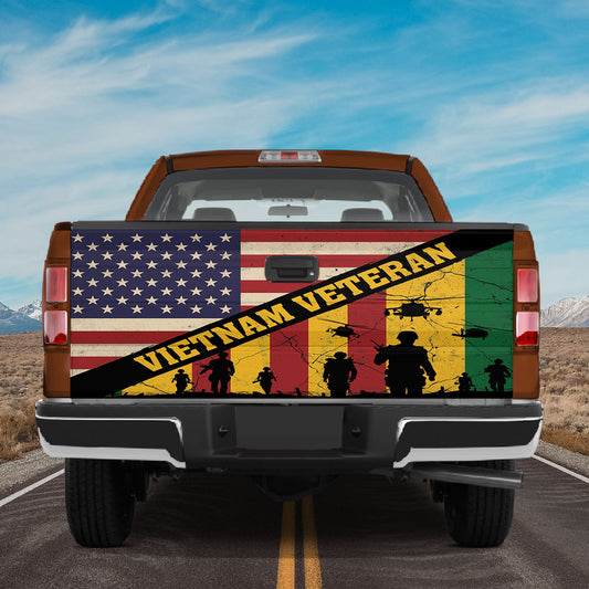 Petthouse | Vietnam Veteran Truck Tailgate Wrap American Flag Tailgate Vinyl Graphic Wrap Car Decorations