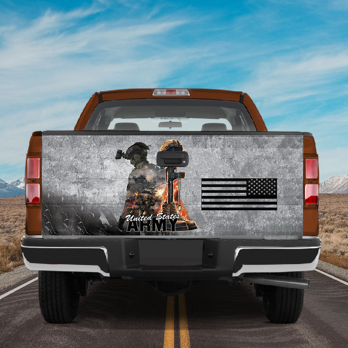 Petthouse | Truck Tailgate Wrap Us Army Veteran Truck Decal Graphics American Flag Tailgate Wrap