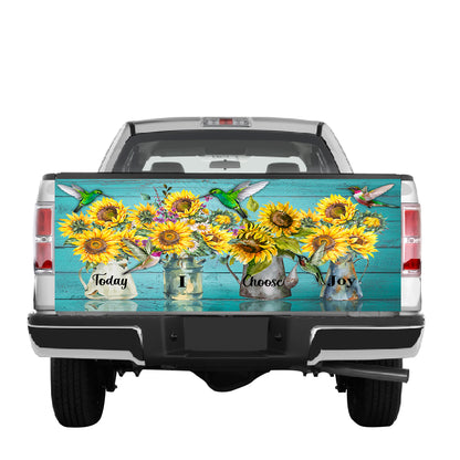 Petthouse | Hummingbird Sunflower Truck Tailgate Decal Christian Gift Today I Choose Joy