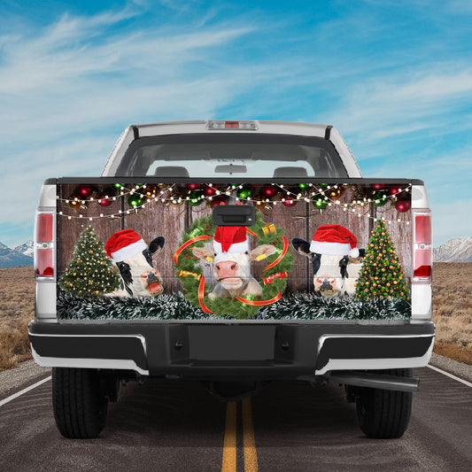 Petthouse | Three Cow Bulls Cattles Christmas Tailgate Wrap, Farmer Animal Lovers, Cows Fans Gift