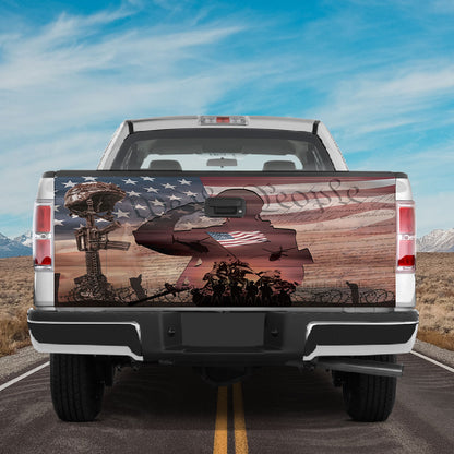 Petthouse | American Veteran Memorial Day Tailgate Wrap Decal Sticker Soldier Military Vinyl Graphic