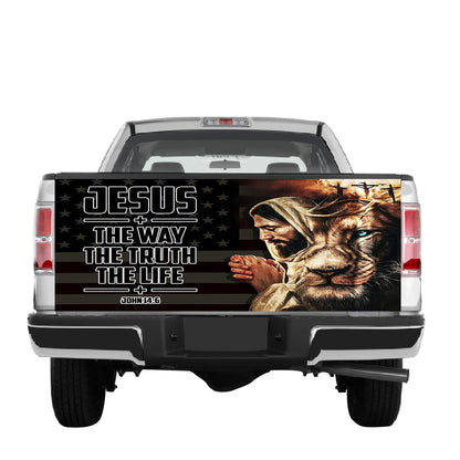 Petthouse | Jesus Lion Of Judah Truck Tailgate Wrap Jesus Blessed American Tailgate Wrap Christian Car Decor