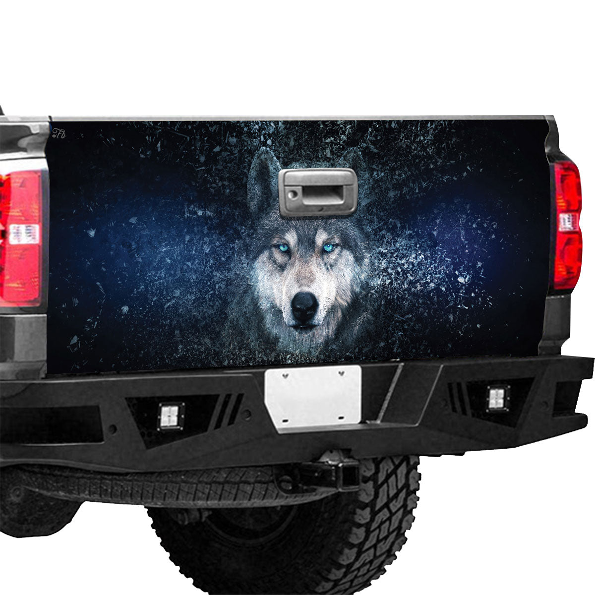 Petthouse | Wolf Face Space Printed Tailgate Wrap, Wolf Wildlife Animal Lovers Truck Decor Gift