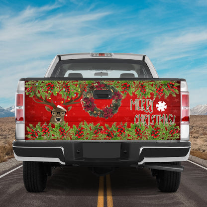 Petthouse | Christmas Deer Tailgate Wrap, Christmas Floral Tailgate Wrap, Merry Christmas Car Decal