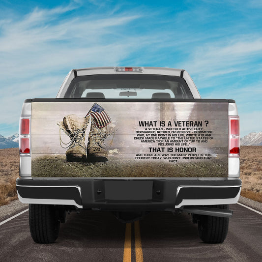 Petthouse | Veteran Boots Truck Tailgate Wrap What Is A Veteran American Veteran Honor Vinyl Graphic Decal