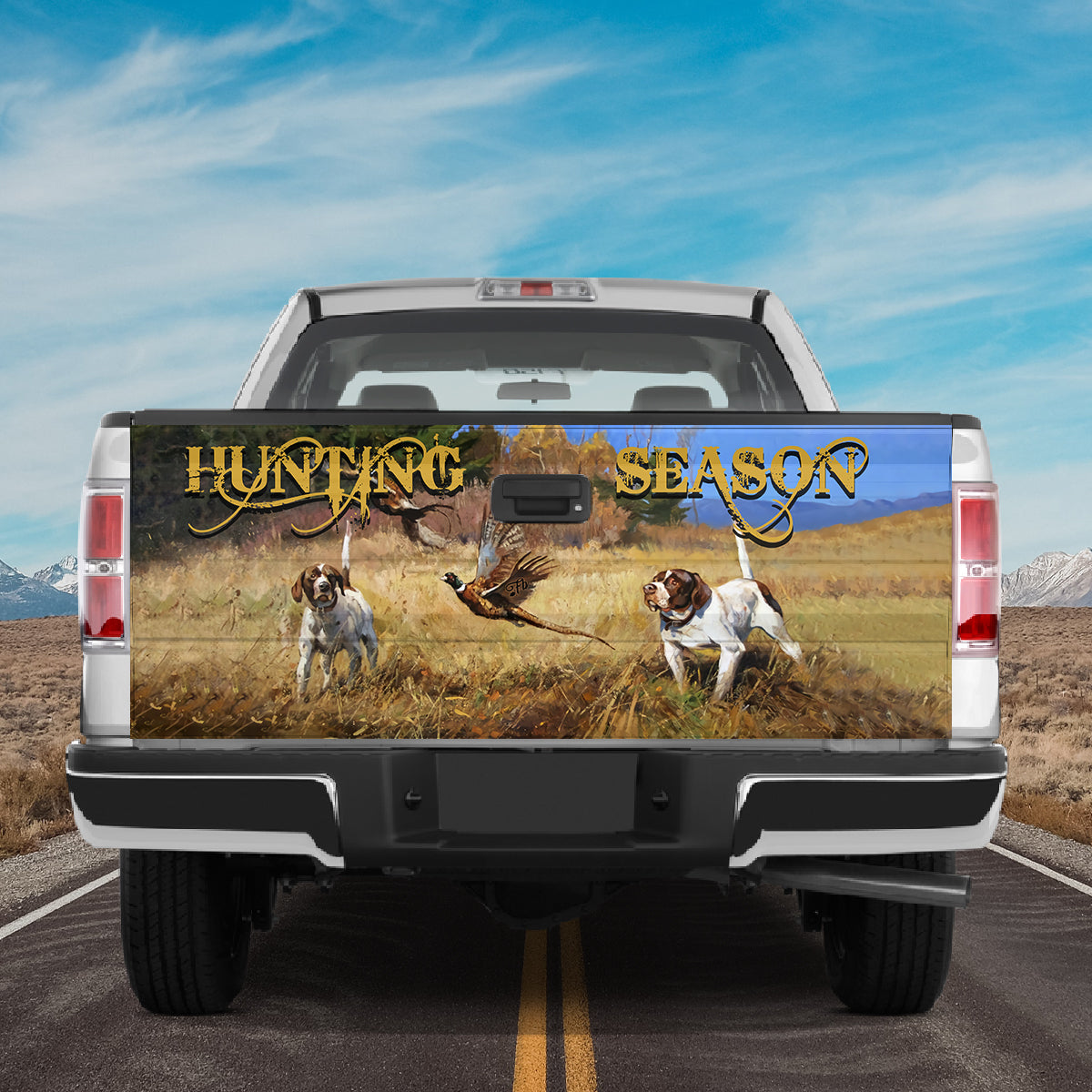 Petthouse | Duck Hunting German Pointer Dog Tailgate Wrap Waterproof Hunting Season Tailgate Wrap