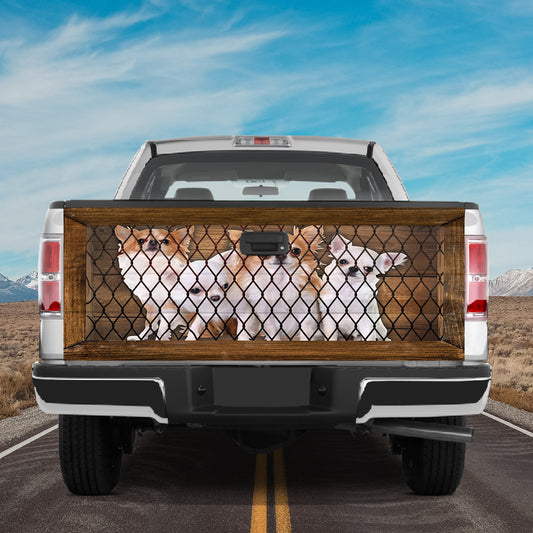 Petthouse | Chihuahua Inside Cage Tailgate Wrap Vinyl Graphic Decal Sticker Dog Tailgate Decals Graphic Vinyl