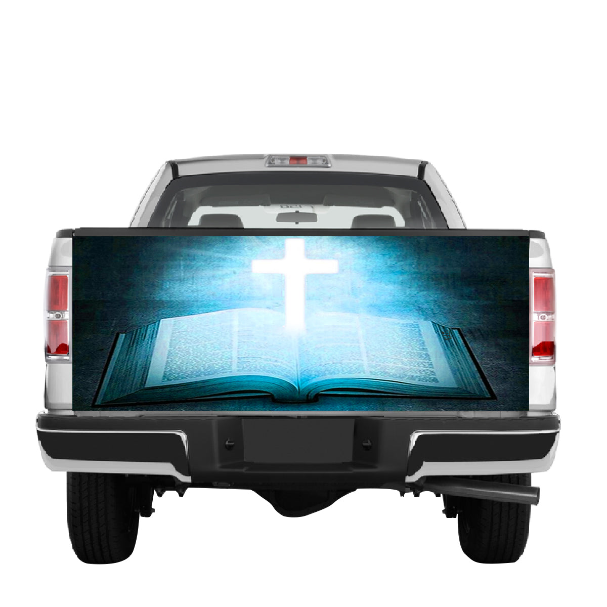 Petthouse | Cross And Bible Truck Tailgate Decal Sticker Wrap America Jesus Christ Wrap Christian Car Decor