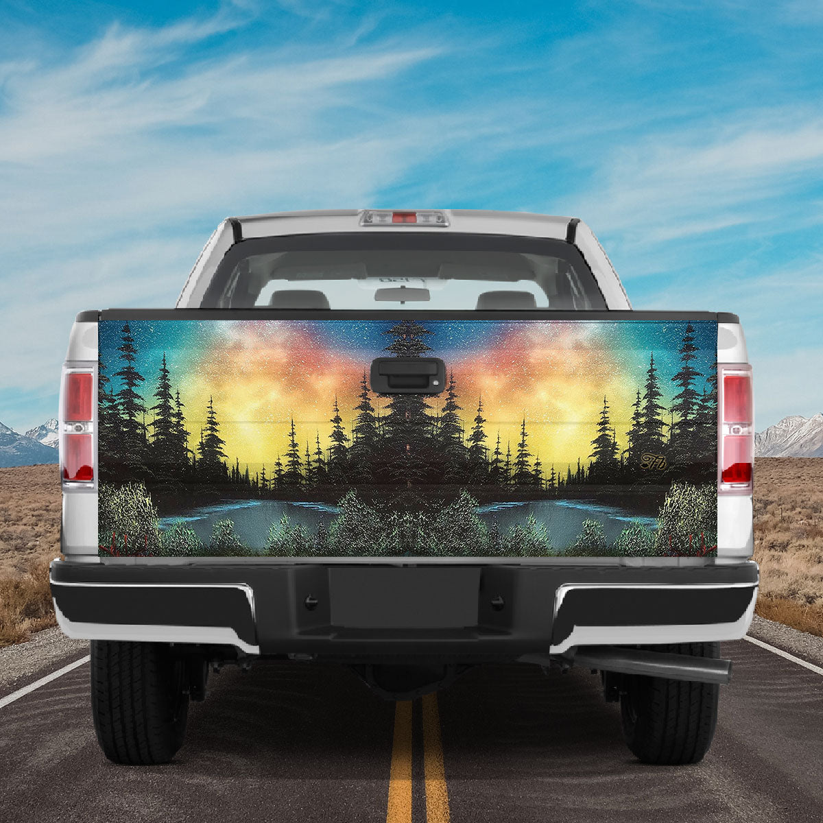 Petthouse | Nature Landscape Tailgate Wrap Wild Forest Cover Night Forest Wrap Car Decoration