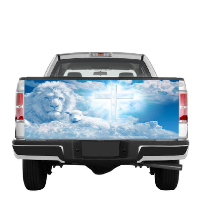 Petthouse | Lion Lamp Christian Tailgate Wrap Christ Cross Tailgate Wrap Blue Sky Tailgate Wrap Christian Gift