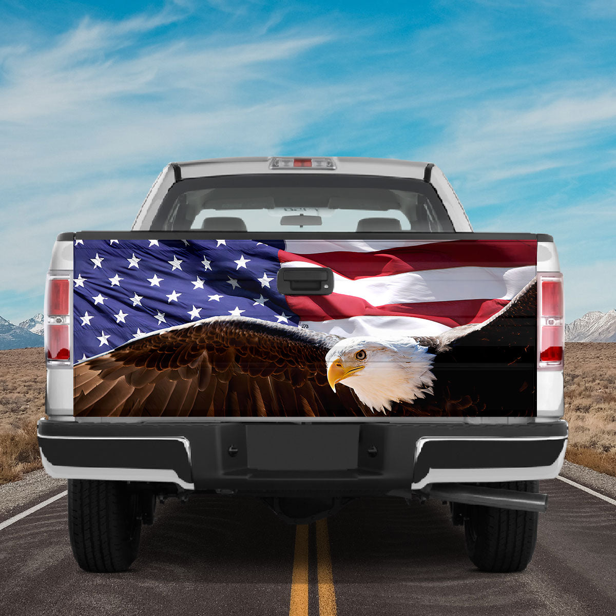 Petthouse | Eagle Tailgate Wrap, Eagle American Flag Dogs Christmas Tailgate Wrap, Independence Day Car Decor