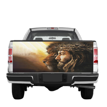 Petthouse | Jesus Lion Tailgate Wrap Jesus Lion Of Judah Tailgate Wrap Christ Oil Painting Car Decoration