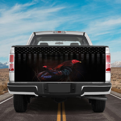 Petthouse | Fighting Cock Tailgate Wrap American Flag Tailgate Cover American Fighting Cock Cover Car Decor