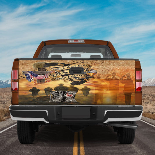 Petthouse | Those Who Serve Deserve Honor Respect Thanks Tailgate Wrap Patriotic Car Accessories