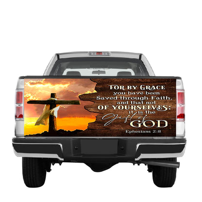 Petthouse | Cross Holy Bible For By Grace Of God Truck Tailgate Wrap Car Accessories