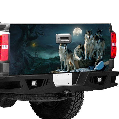 Petthouse | Wolf Moon Tailgate Wrap Wolves Wrap Moon Night Cover Wild Wolves Car Cover Car Decor