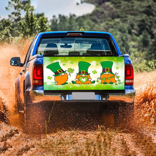 Petthouse | Gnomes Irish Tailgate Wrap Clover Tailgate Cover Cartoon Tailgate Wrap Decor Car Happy St Patrick's Day