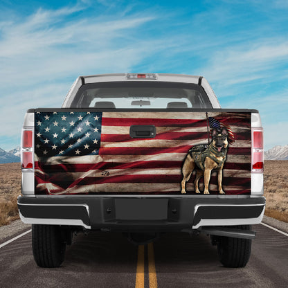 Petthouse | German Shepherd Tailgate Wrap, German Shepherd Usa Flag Tailgate Wrap, German Shepherd Police Dog Dad