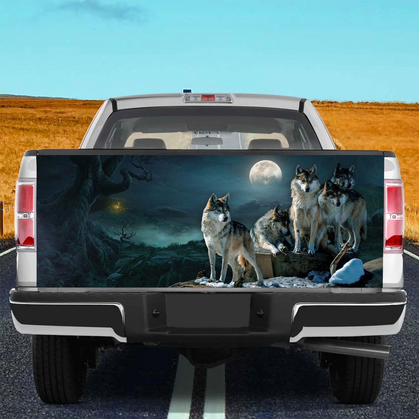 Petthouse | Wolf Moon Tailgate Wrap Wolves Wrap Moon Night Cover Wild Wolves Car Cover Car Decor