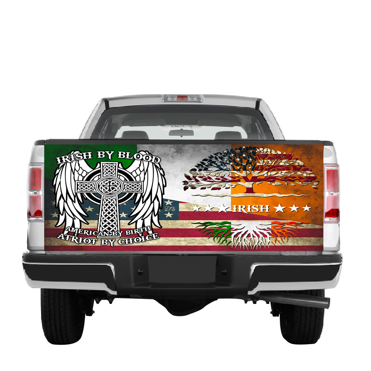 Petthouse | Irish Celtic Cross Tree Of Life Irish By Blood American By Birth Tailgate Wrap Car Decor