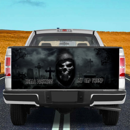 Petthouse | Grim Reaper Tailgate Wrap, Halloween Tailgate Wrap, Hello Darkness My Old Friend