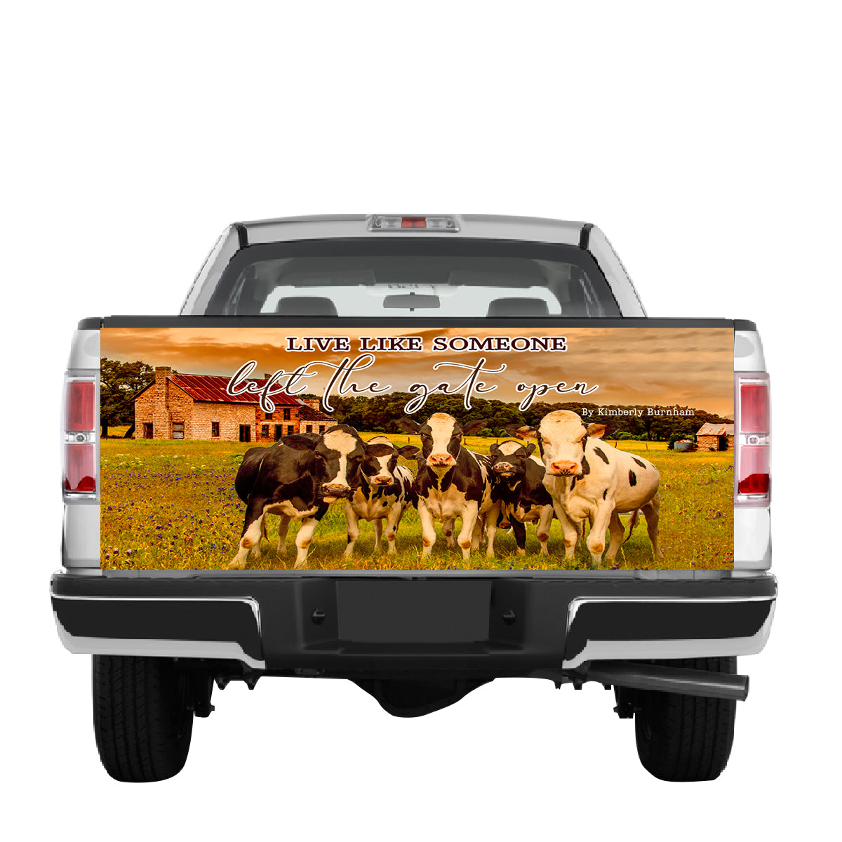 Petthouse | Cow Tailgate Wrap Farmhouse Vinyl Decal Wrap Live Like Someone Left Gate Open Farmer Gift