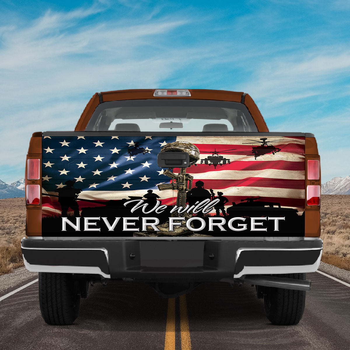 Petthouse | We Will Never Forget Tailgate Wrap American Military Graphic Wraps Patriotic Car Accessories