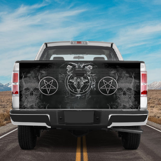 Petthouse | Satanic Goat Pentagram Witch Magical Tailgate Wrap Vinyl Graphic Skull Decal Sticker Truck Decor