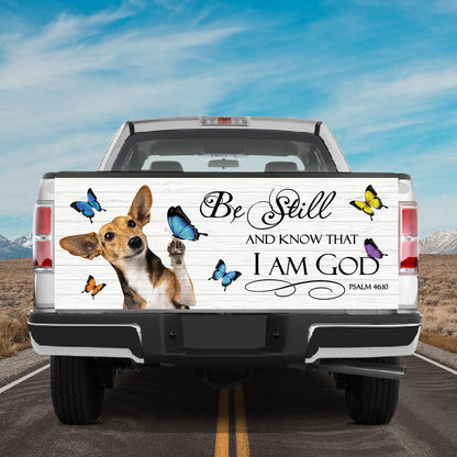 Petthouse | Chihuahua Play With Butterflies Tailgate Mural Be Still And Know That I Am God Tailgate Sticker