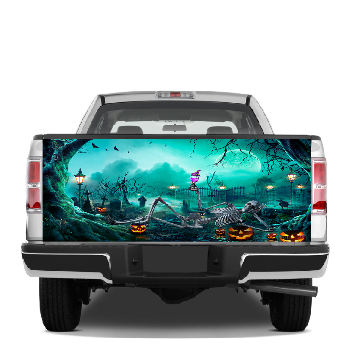 Petthouse | Halloween Tailgate Wrap, Halloween Tombstone Tailgate Wrap, Funny Skeleton Tailgate Wrap