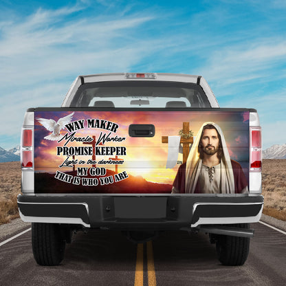 Petthouse | Jesus Christian Tailgate Wrap, Way Maker Miracle Worker Promise Keeper Light In The Darkness