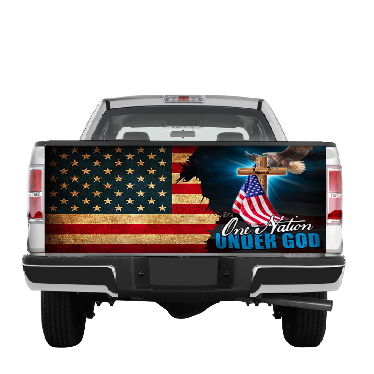 Petthouse | One Nation Under God Tailgate Wrap Christian God Blessed America Truck Tailgate Wrap Car Decor