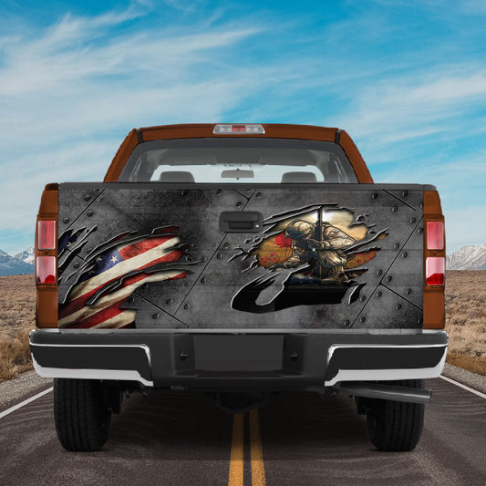 Petthouse | Veteran American Flag Tailgate Wrap Poppy Flower Remembrance Day American Graphic Wraps