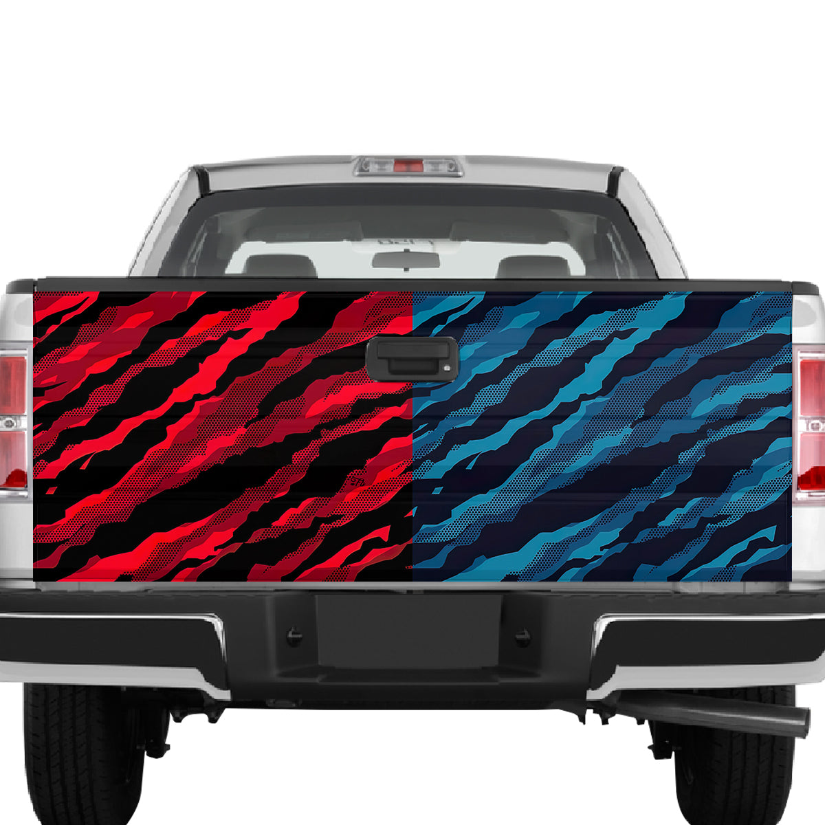 Petthouse | Halftone Camouflage Abstract Pattern Military Printed Tailgate Wrap, Christmas Truck Decor