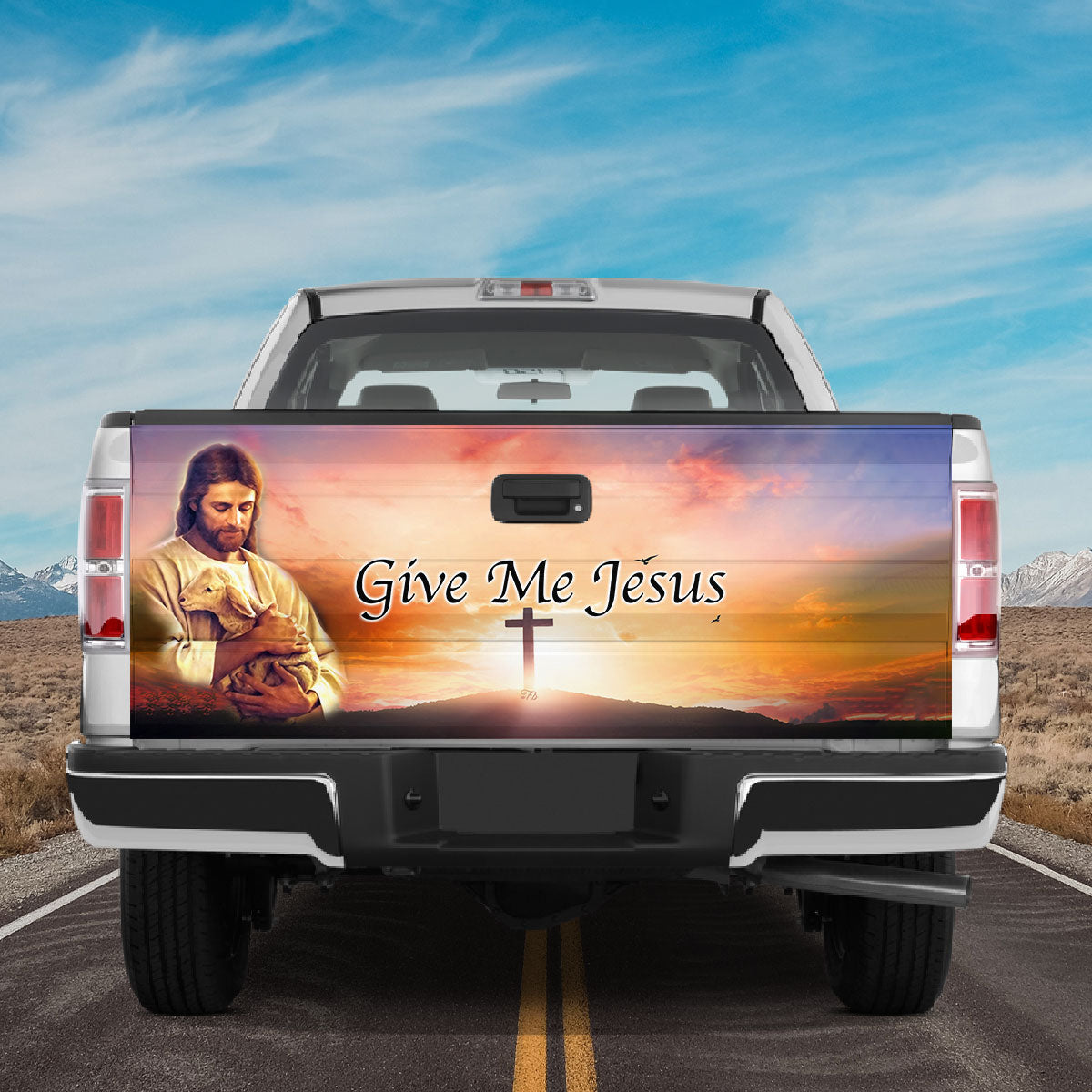 Petthouse | Jesus Amd Lamb Tailgate Wrap Decal Give Me Jesus Truck Tailgate Sticker Jesus Holy Bible