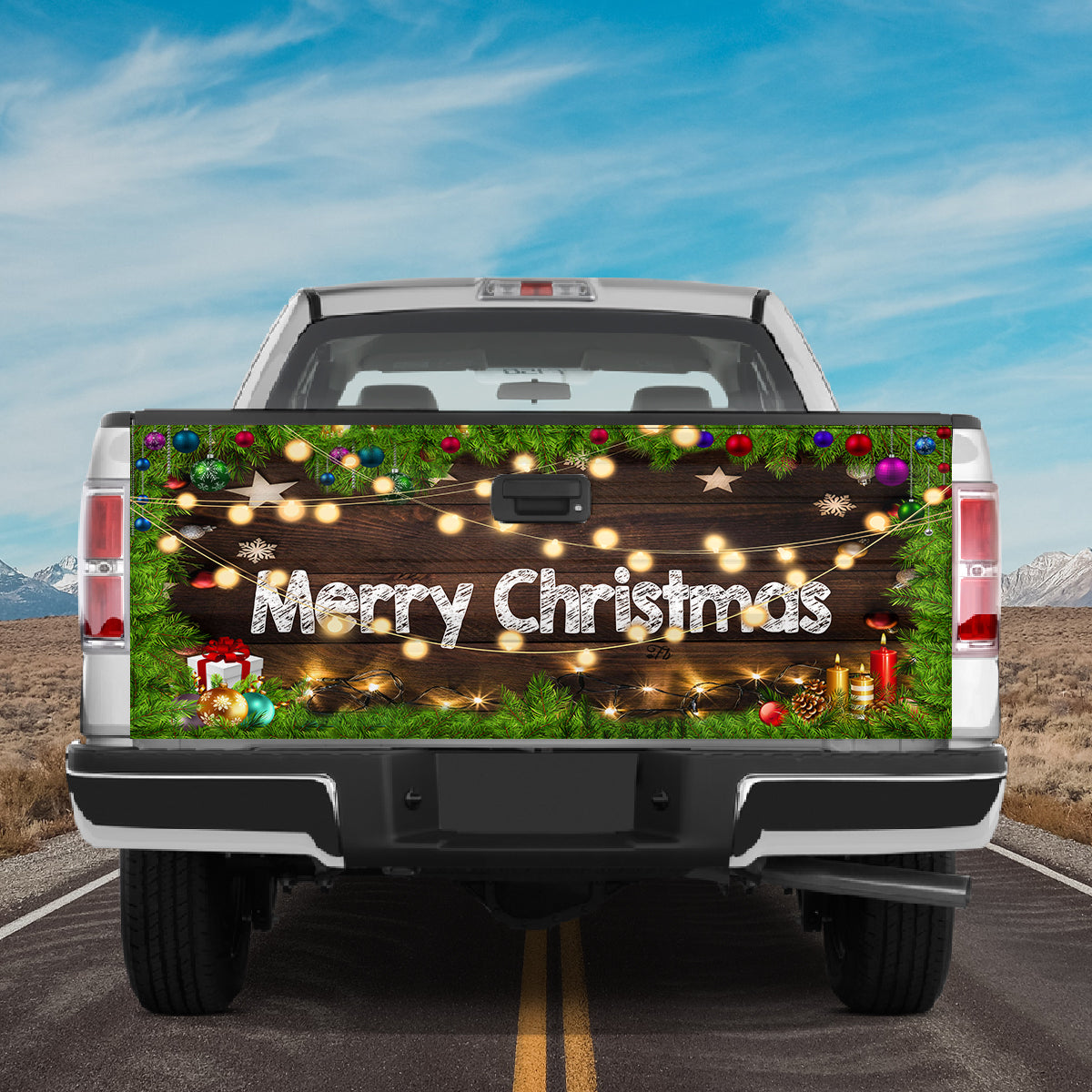 Petthouse | Merry Christmas Tailgate Wrap, Christmas Floral Tailgate Wrap, Christmas Car Decor