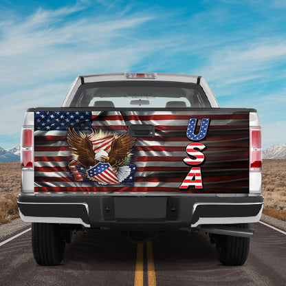 Petthouse | American Flag Bald Eagle Truck Tailgate Wrap Eagle Vinyl Graphic Decal Patriot Car Accessories