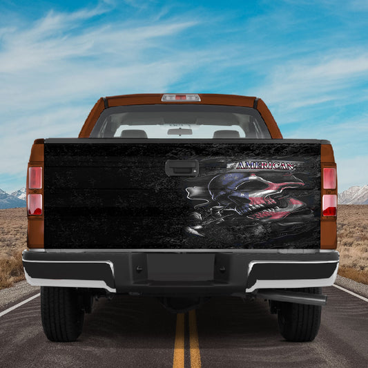 Petthouse | Skull Truck Decals Graphics American Flag Car Decal 4th Of July Decorations Truck Tailgate Wrap