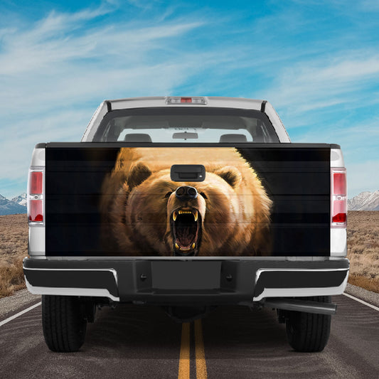 Petthouse | Grizzly Bear Hunting Printed Decal Tailgate Wrap, Bear Wildlife Animal Lovers Dad Christmas