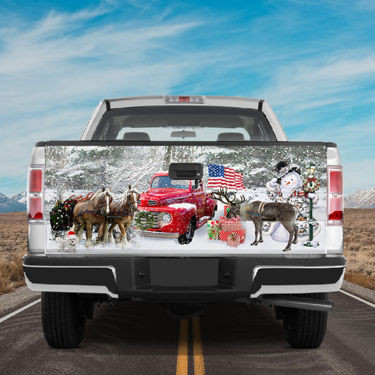 Petthouse | Christmas Art Wrap Red Truck Wrap Couple Horse Cover Moose Wrap Snowman Wrap Christmas Gift