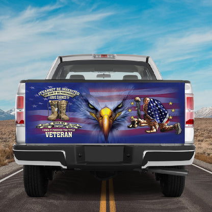 Petthouse | Bald Eagle American Veteran It Cannot Be Inherited Tailgate Wrap Vinyl Graphic Decal Sticker