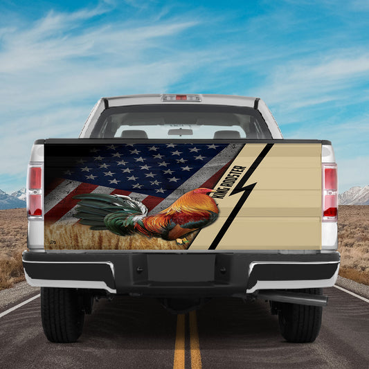 Petthouse | King Rooster Truck Tailgate Wrap Decal Rooster American Flag Farmer Gift Car Decor