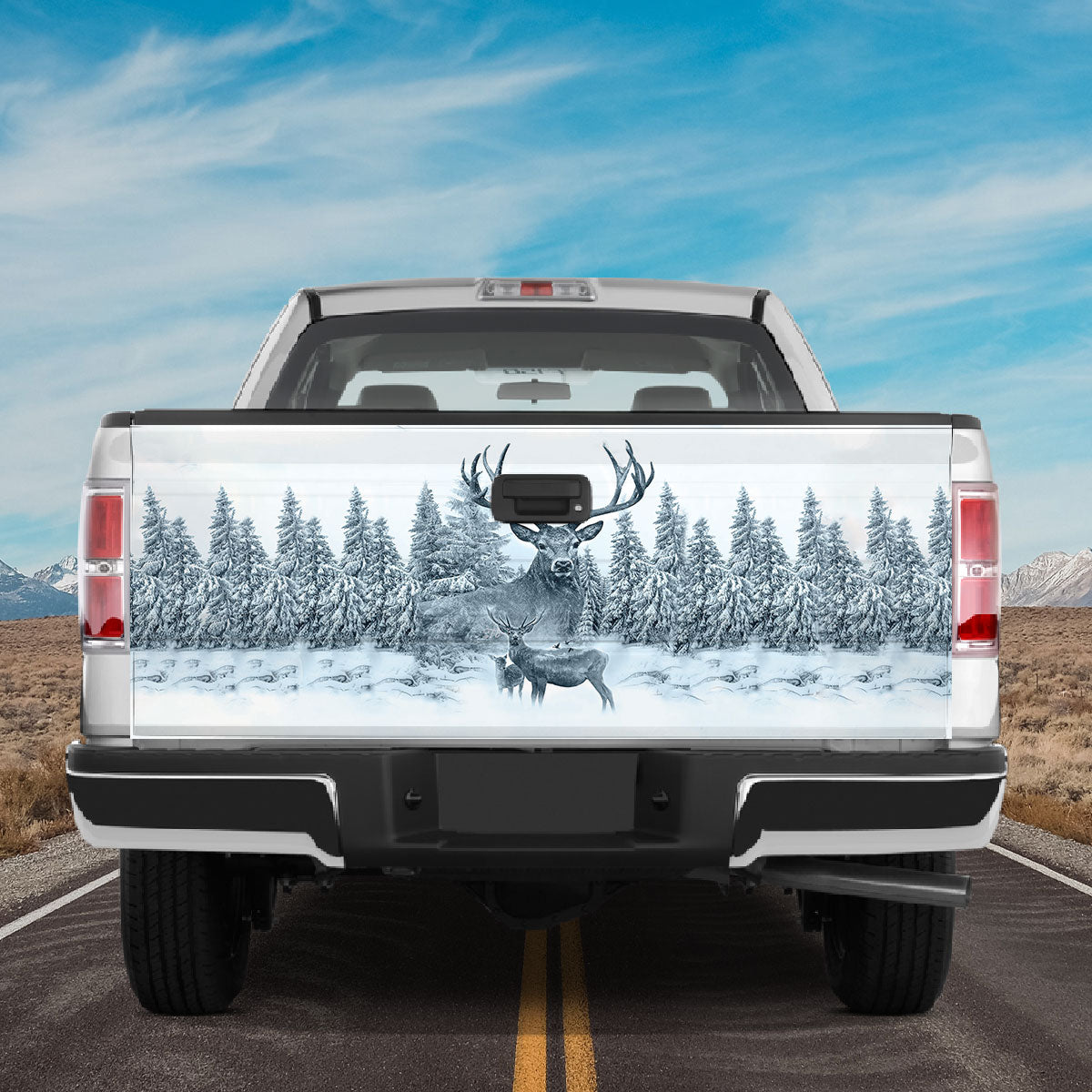 Petthouse | Deer Snow Forest Tailgate Wrap Decal Deer Hunting Sticker Truck Decoration Deer Hunters Gift