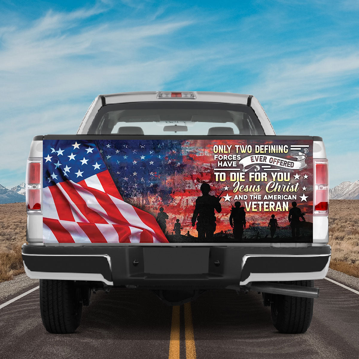 Petthouse | American Flag Veteran Only Two Defining American Flag Tailgate Wrap American Patriot Tailgate Decal