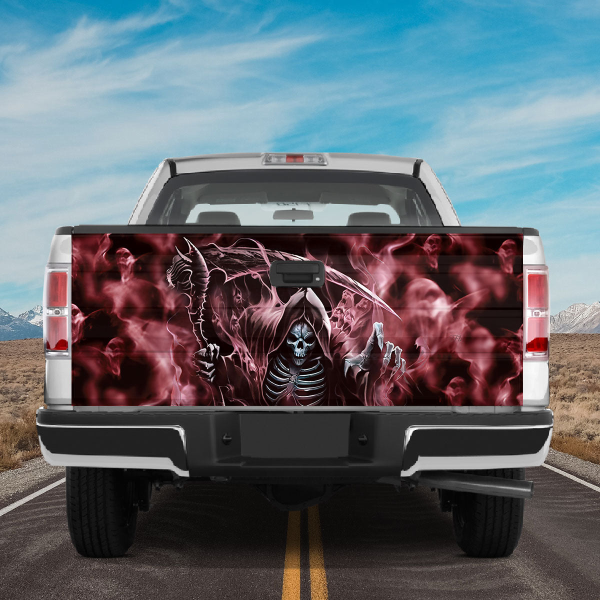 Petthouse | The Death Dark Skull Skeleton Tailgate Wrap Decal Sticker Happy Halloween's Day October 31th