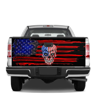 Petthouse | Usa Flag Skull Tailgate Wrap Grunge Usa Flag Independence Day