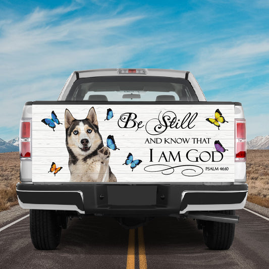 Petthouse | Siberian Husky Funny Tailgate Wrap Husky Puppies Fans Truck Decal Husky Dog Dad Truck Driver